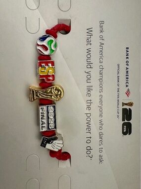 RARE FIFA World Cup 2026 Bracelet w Winner Spain, WC Gold Trophy & Soccer Charms